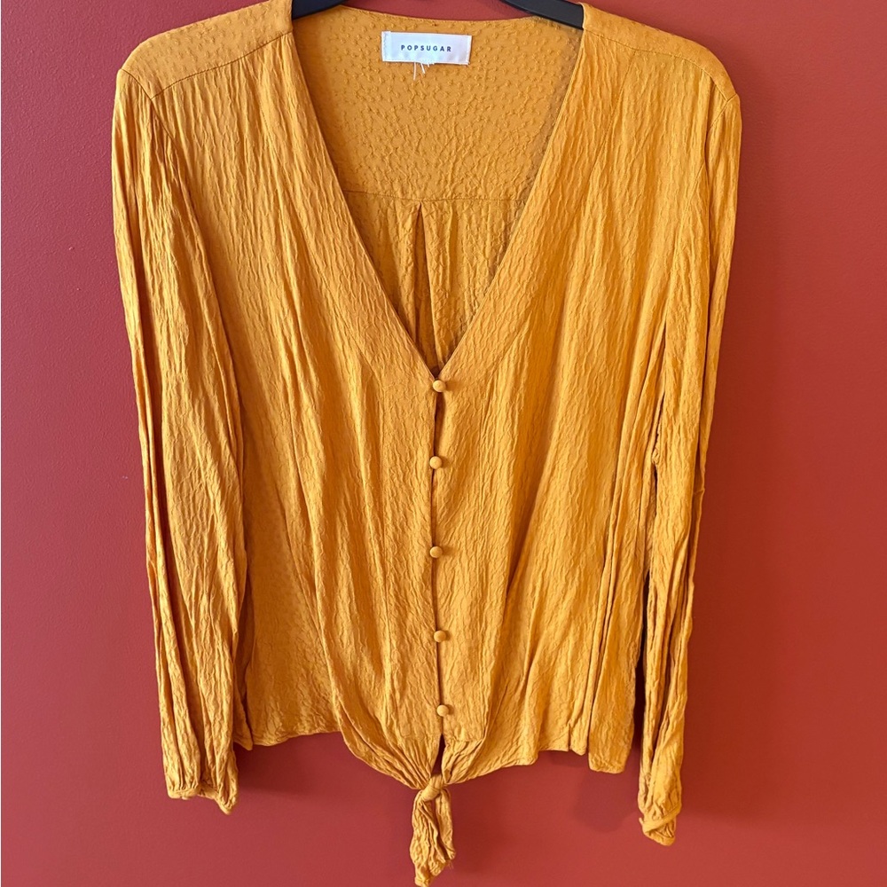 POPSUGAR Golden Button-Down Shirt